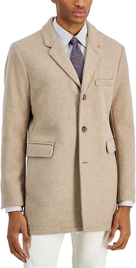 michael kors men's ghent slim-fit topcoat|Michael Kors slim fit overcoat.